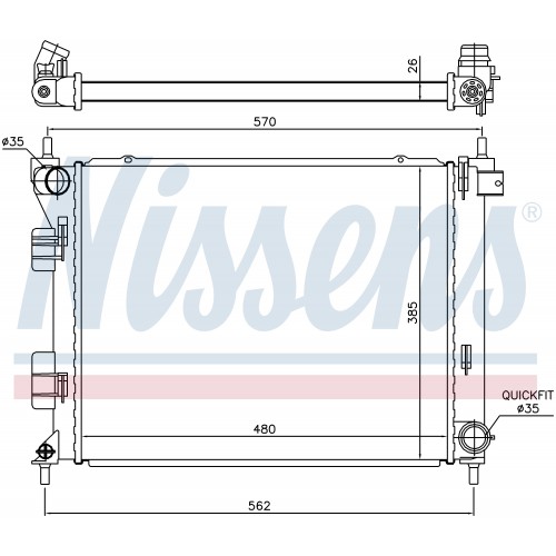 RADYATÖR HYUNDAI İ20 2014-2020  1.1 CRDI  1.4 CRDI   480X385X26 MANUEL