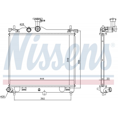 RADYATÖR HYUNDAI İ10 2009-2013 1.0 i 1.1 i  12V MANUEL 349 x 444